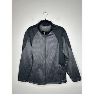 Eddie Bauer Jacket Womens Gray Black Outdoor Activewear Hiking Full Zip Size 2XL